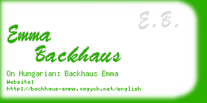 emma backhaus business card